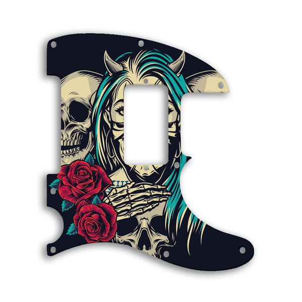 Fender TELECASTER NECK HUMBUCKER Custom Pickguard Scratchplate Skull Design