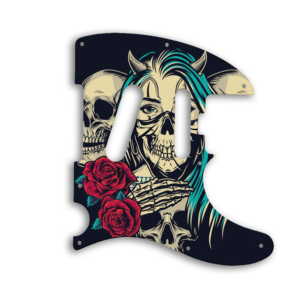 Fender TELECASTER PARALLEL UNIVERSE AMERICAN ELITE NASHVILLE HSS Custom Pickguard Scratchplate Skull Design