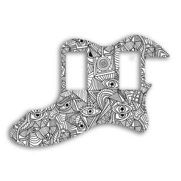 Fender Telecaster Thinline Humbucker Original Model Custom Pickguard Scratchplate Abstract Design