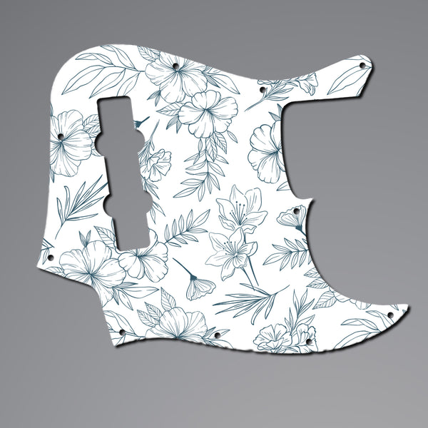 Fender Fender Jazz Bass Pickguard 3 Ply(W/B/W) 8 mounting hole Custom Pickguard Scratchplate Floral Design