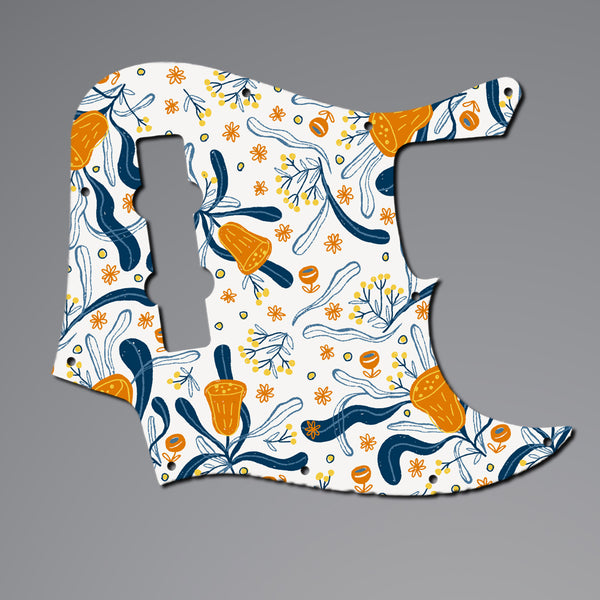 Fender Fender Jazz Bass Pickguard 3 Ply(W/B/W) 8 mounting hole Custom Pickguard Scratchplate Floral Design