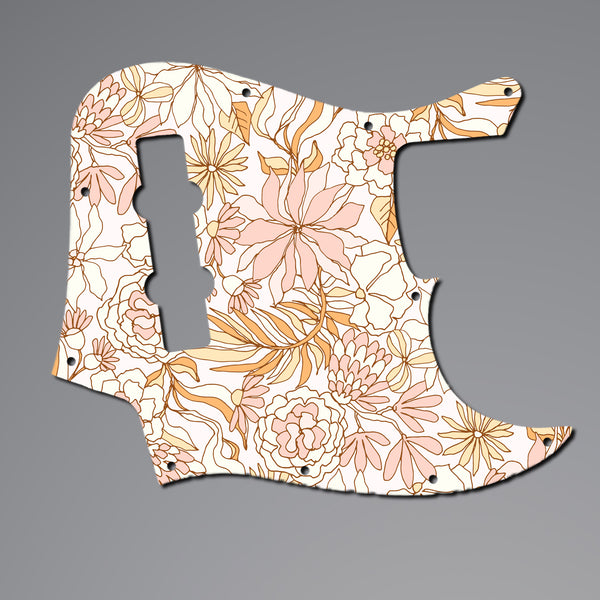 Fender Fender Jazz Bass Pickguard 3 Ply(W/B/W) 8 mounting hole Custom Pickguard Scratchplate FLOWERS Design