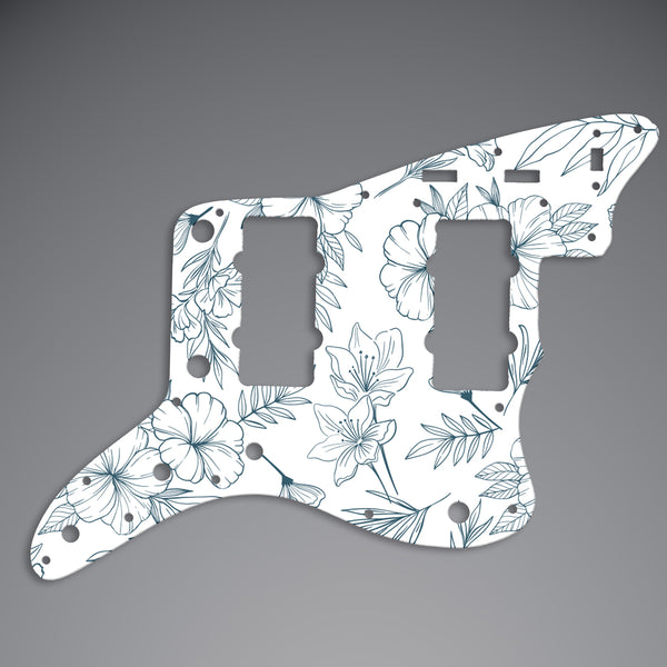 Fender Fender Jazz Master Pickguard 3 Ply(W/B/W) 14 mounting hole Custom Pickguard Scratchplate Floral Design