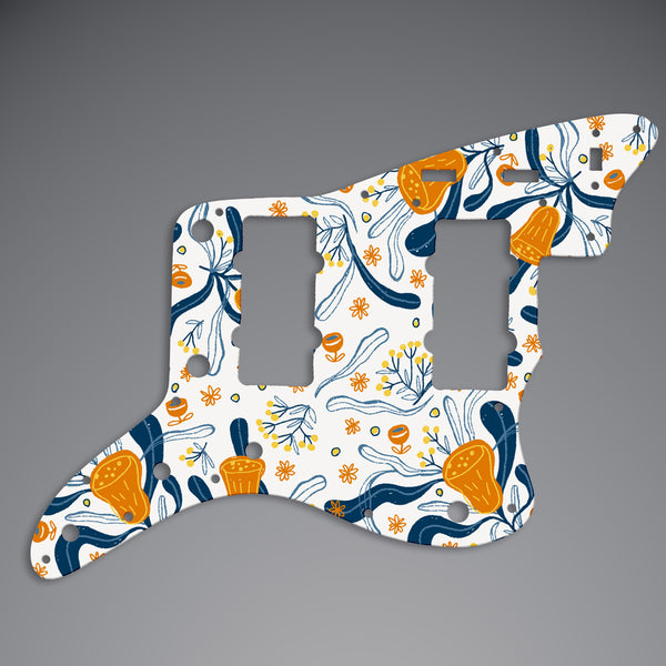 Fender Fender Jazz Master Pickguard 3 Ply(W/B/W) 14 mounting hole Custom Pickguard Scratchplate Floral Design