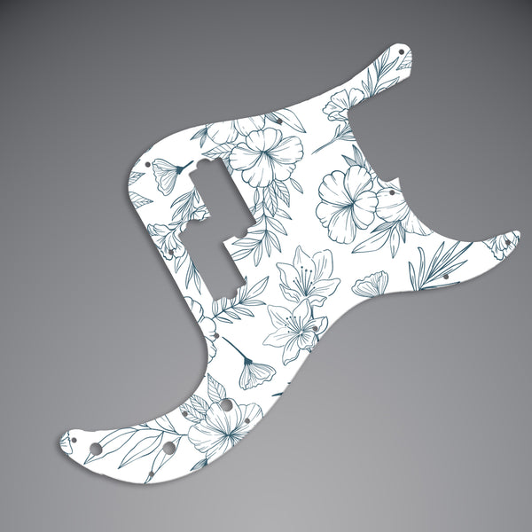 Fender Fender Precision Bass Pickguard 3 Ply(W/B/W) 13 mounting holes Custom Pickguard Scratchplate Floral Design