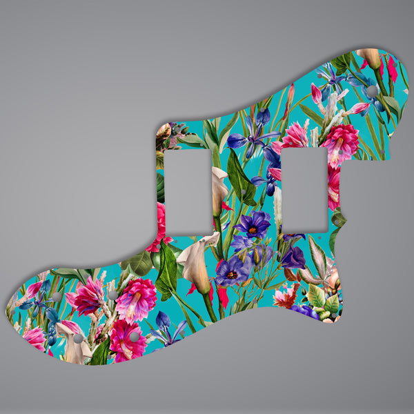 Fender Fender Telecaster deluxe HH pickguard 3 Ply (W/B/W) 15 mounting holes Custom Pickguard Scratchplate FLOWERS Design