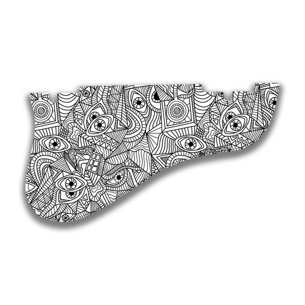 Epiphone Epiphone Epi Emperor II Profile B Custom Pickguard Scratchplate Abstract Design