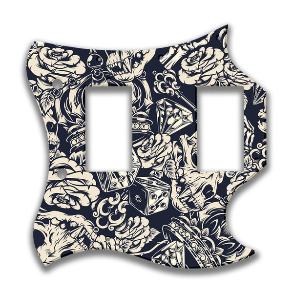 Epiphone Epiphone Epi G400 '66(RI) Full Face Profile Custom Pickguard Scratchplate Skull Design