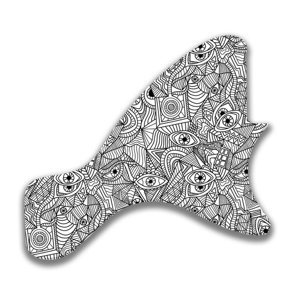 Epiphone Epiphone Epi Les Paul Junior neck tang Custom Pickguard Scratchplate Abstract Design