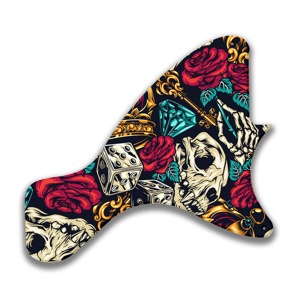 Epiphone Epiphone Epi Les Paul Junior neck tang Custom Pickguard Scratchplate Skull Design