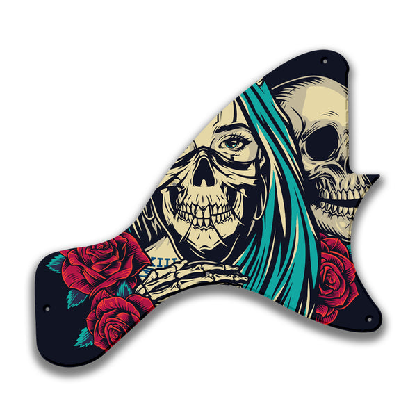 Epiphone Epiphone Epi Les Paul Junior neck tang Custom Pickguard Scratchplate Skull Design