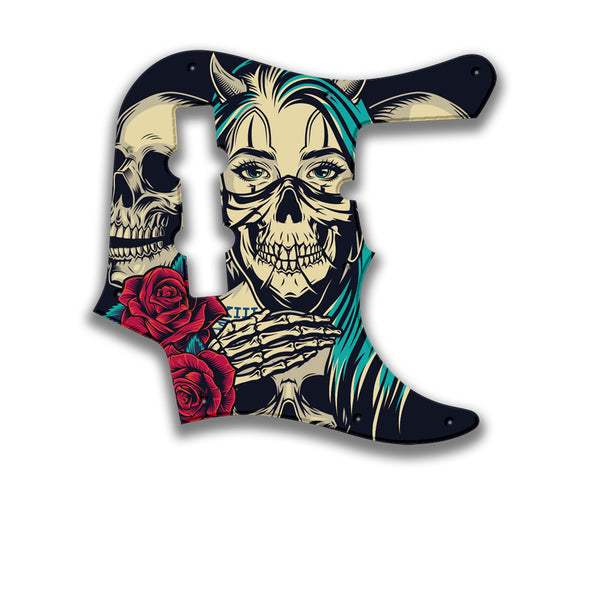 Fender Fender J Bass Deluxe 4 String (pre 2010) Profile Custom Pickguard Scratchplate Skull Design