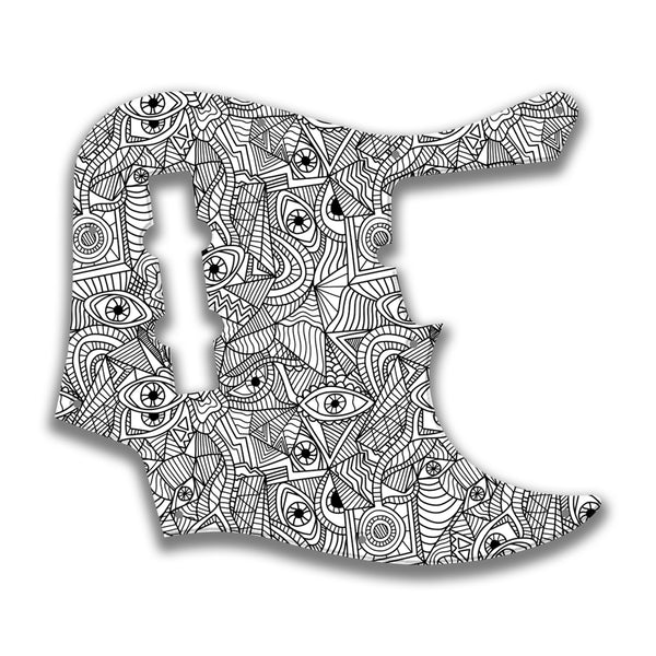 Fender Fender J Bass Deluxe 4 String (2010+) Profile Custom Pickguard Scratchplate Abstract Design