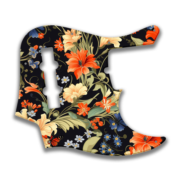 Fender Fender J Bass Deluxe 4 String (2010+) Profile Custom Pickguard Scratchplate Floral Design