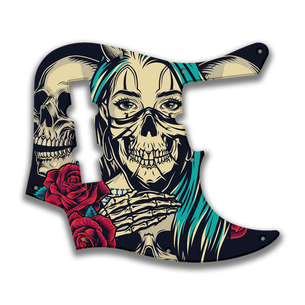 Fender Fender J Bass Deluxe 4 String (2010+) Profile Custom Pickguard Scratchplate Skull Design