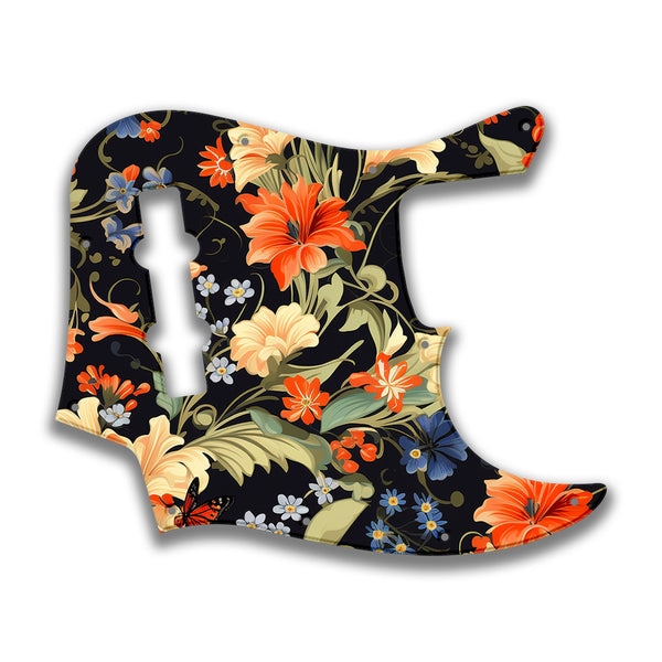 Fender Fender J Bass 4 String Deluxe Active MIM Profile Custom Pickguard Scratchplate Floral Design