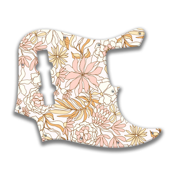 Fender Fender J Bass 4 String Deluxe Active MIM Profile Custom Pickguard Scratchplate FLOWERS Design