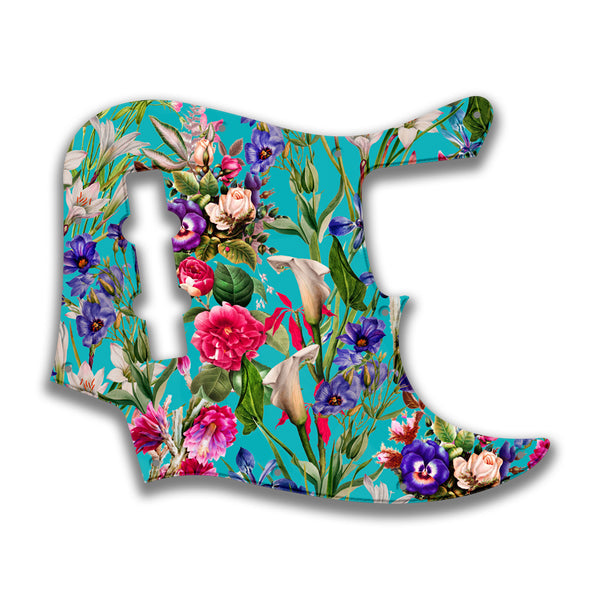 Fender Fender J Bass 4 String Deluxe Active MIM Profile Custom Pickguard Scratchplate FLOWERS Design