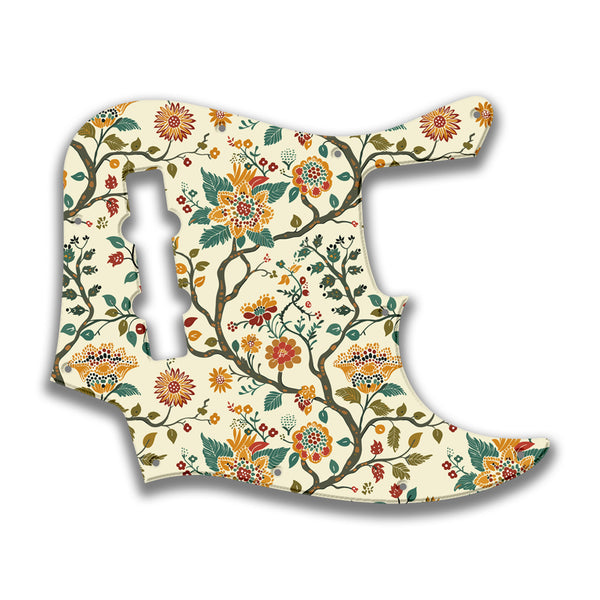 Fender Fender J Bass 4 String Deluxe Active MIM Profile Custom Pickguard Scratchplate INDIAN_FLORAL Design