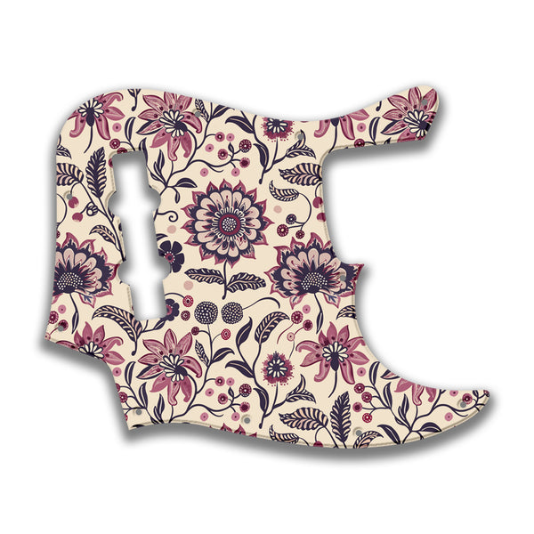 Fender Fender J Bass 4 String Deluxe Active MIM Profile Custom Pickguard Scratchplate INDIAN_FLORAL Design