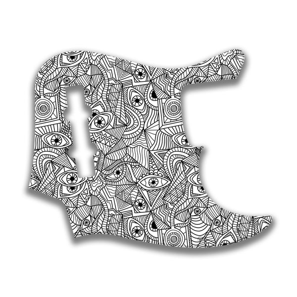 Fender Fender J Bass 4 String Standard Profile Custom Pickguard Scratchplate Abstract Design