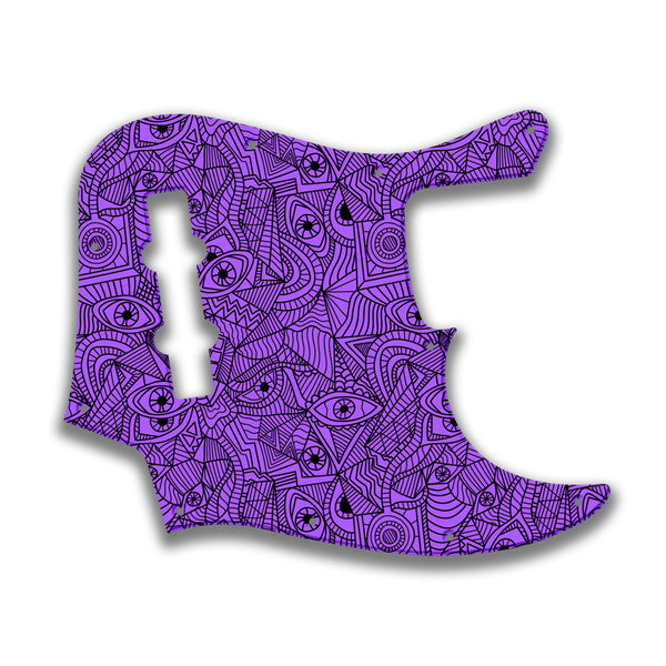 Fender Fender J Bass 4 String Standard Profile Custom Pickguard Scratchplate Abstract Design