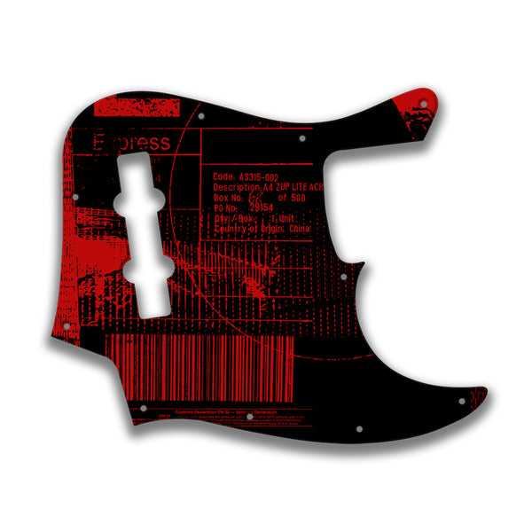 Fender Fender J Bass 4 String Standard Profile Custom Pickguard Scratchplate ABSTRACT Design