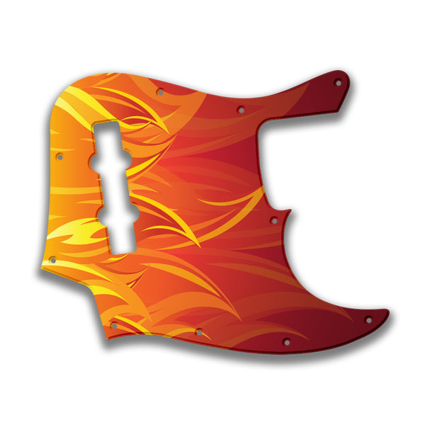 Fender Fender J Bass 4 String Standard Profile Custom Pickguard Scratchplate Fire Design