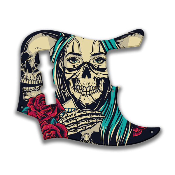 Fender Fender J Bass 4 String Standard Profile Custom Pickguard Scratchplate Skull Design