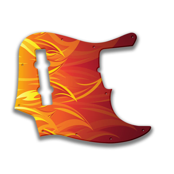 Fender Fender J Bass Deluxe 5 String (pre 2010) Profile Custom Pickguard Scratchplate Fire Design