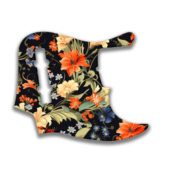 Fender Fender J Bass Deluxe 5 String (pre 2010) Profile Custom Pickguard Scratchplate Floral Design