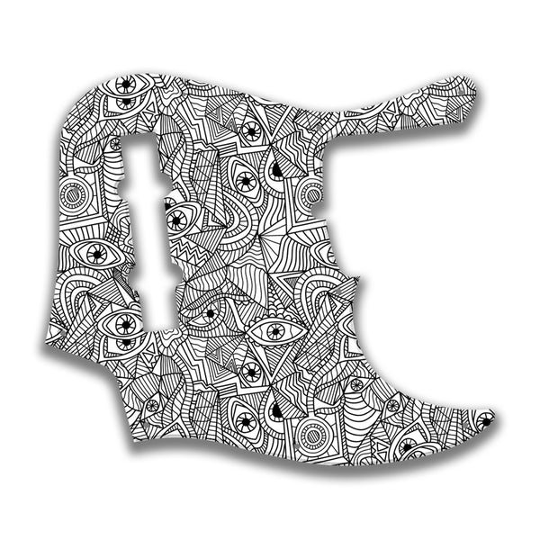 Fender Fender J Bass Deluxe 5 String (2010+) Profile Custom Pickguard Scratchplate Abstract Design