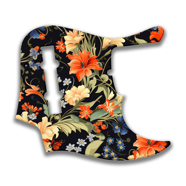 Fender Fender J Bass Deluxe 5 String (2010+) Profile Custom Pickguard Scratchplate Floral Design