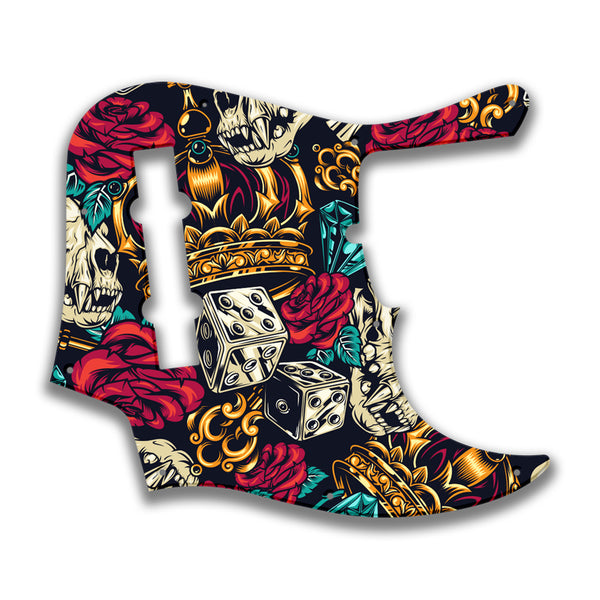 Fender Fender J Bass Deluxe 5 String (2010+) Profile Custom Pickguard Scratchplate Skull Design