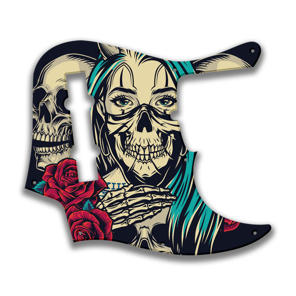 Fender Fender J Bass Deluxe 5 String (2010+) Profile Custom Pickguard Scratchplate Skull Design