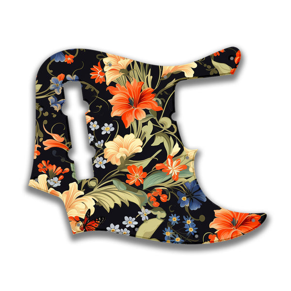 Fender Fender J Bass 5 String Standard Profile Custom Pickguard Scratchplate Floral Design