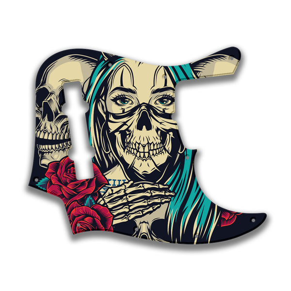 Fender Fender J Bass 5 String Standard Profile Custom Pickguard Scratchplate Skull Design