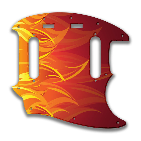 Fender Fender Mustang Profile D Custom Pickguard Scratchplate Fire Design