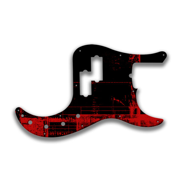 Fender Fender P Bass American Deluxe 21 Fret (2010+) Profile Custom Pickguard Scratchplate ABSTRACT Design