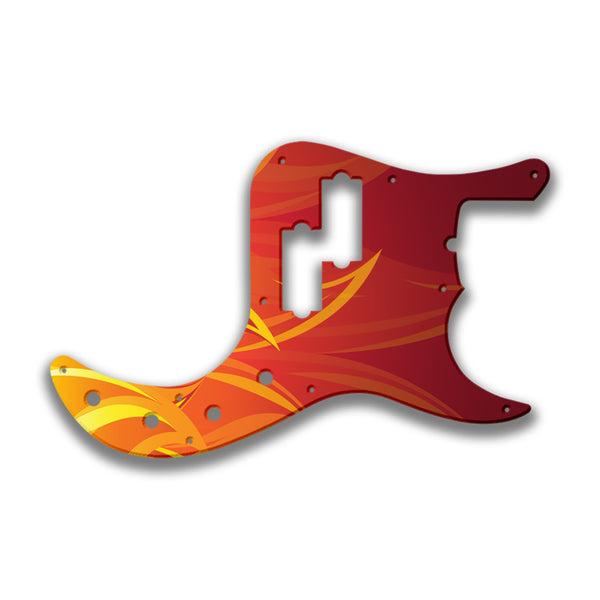 Fender Fender P Bass American Deluxe 22 Fret (pre 2010) Profile Custom Pickguard Scratchplate Fire Design