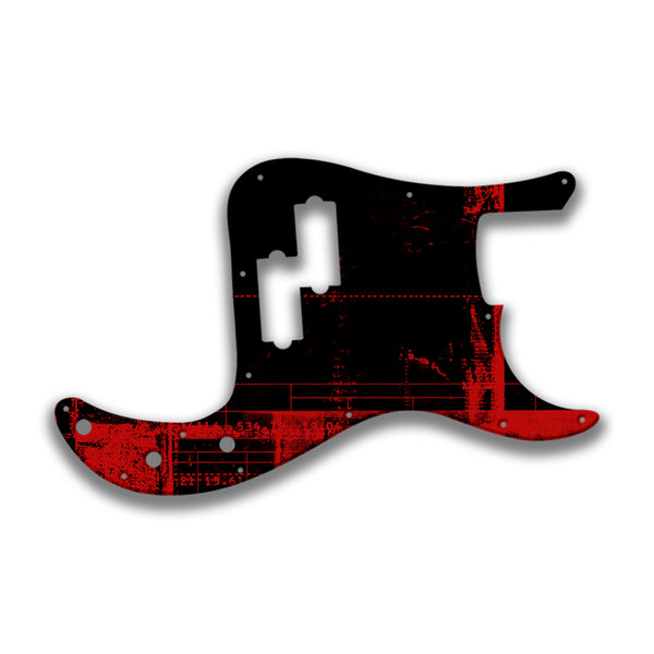 Fender Fender P Bass 4 String Standard Profile Custom Pickguard Scratchplate ABSTRACT Design