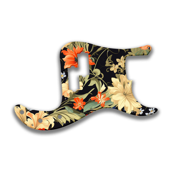 Fender Fender P Bass 4 String Standard Profile Custom Pickguard Scratchplate Floral Design