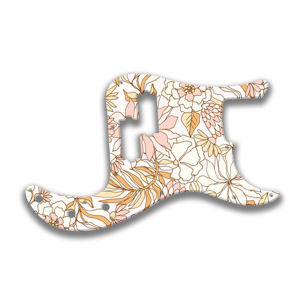 Fender Fender P Bass 4 String Standard Profile Custom Pickguard Scratchplate FLOWERS Design