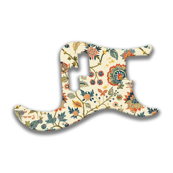 Fender Fender P Bass 4 String Standard Profile Custom Pickguard Scratchplate INDIAN_FLORAL Design