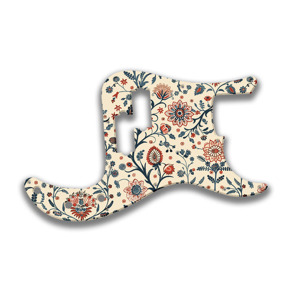 Fender Fender P Bass 4 String Standard Profile Custom Pickguard Scratchplate INDIAN_FLORAL Design