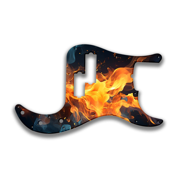 Fender Fender P Bass 5 String Standard Profile Custom Pickguard Scratchplate Fire Design