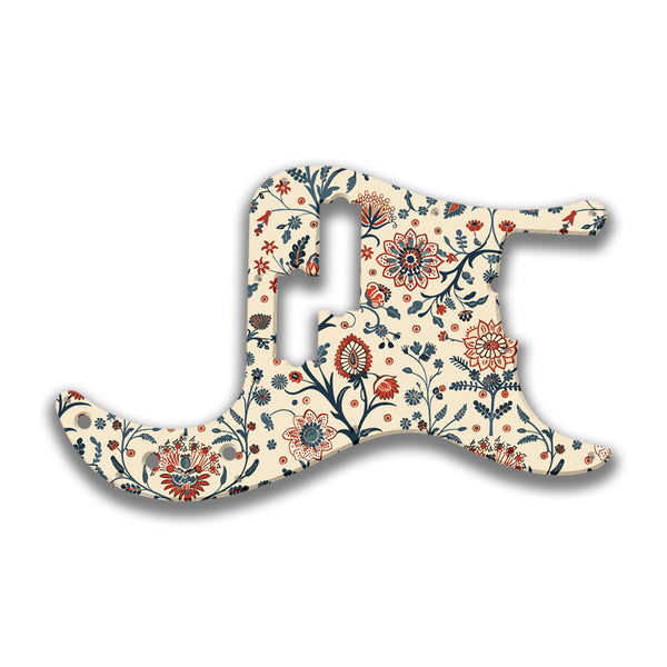 Fender Fender P Bass 5 String Standard Profile Custom Pickguard Scratchplate INDIAN_FLORAL Design