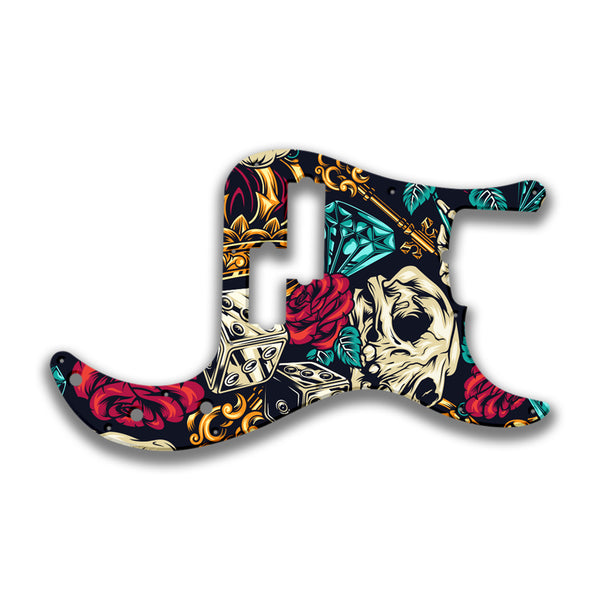 Fender Fender P Bass 5 String Standard Profile Custom Pickguard Scratchplate Skull Design