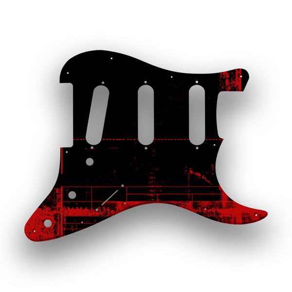 Fender Fender Stratocaster SSS 11 Hole '62(RI) Profile Custom Pickguard Scratchplate ABSTRACT Design