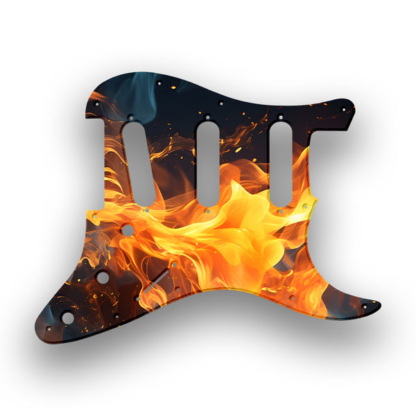 Fender Fender Stratocaster SSS 11 Hole Hendrix Profile Custom Pickguard Scratchplate Fire Design